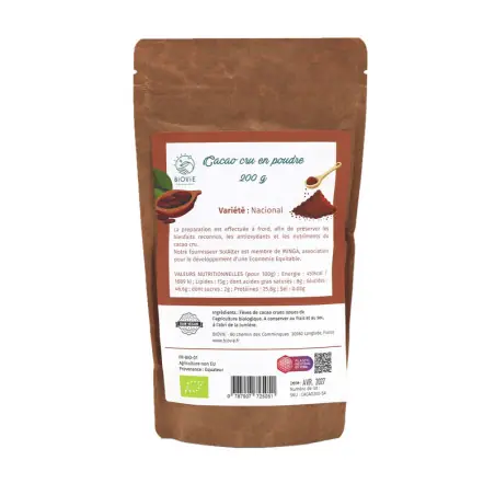 Cacao en polvo crudo orgánico (variedad Nacional)