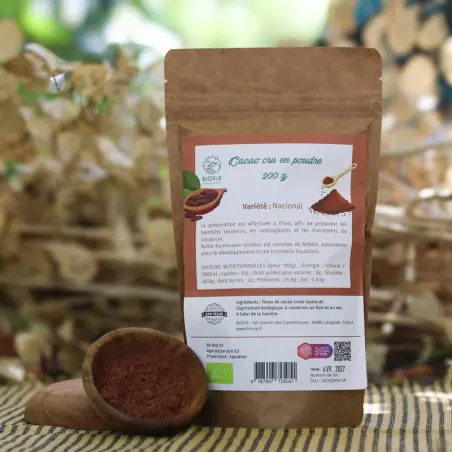 Cacao en polvo crudo orgánico (variedad Nacional)