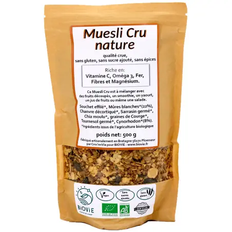 Muesli Rauw Natuur (Hennep + Biologische Boekweit)