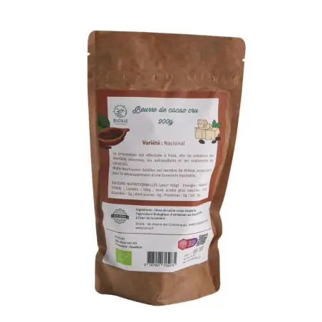 Rauwe biologische cacaoboter (variëteit National)