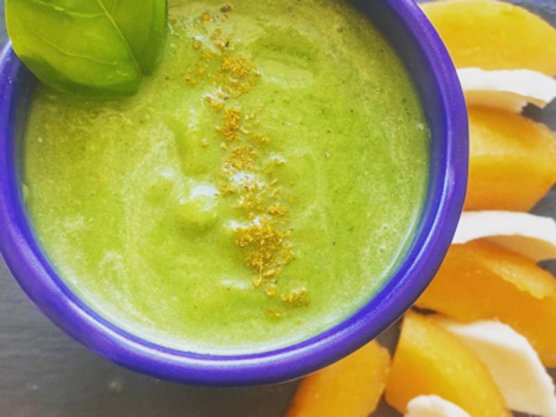 Bevroren gazpacho - courgette - kokos - kurkuma